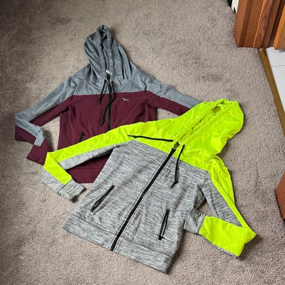 PINK Victoria's Secret Tops - Pink VS Active Full Zip Hooded Jacket Bundle SIZE S